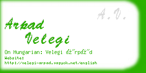 arpad velegi business card